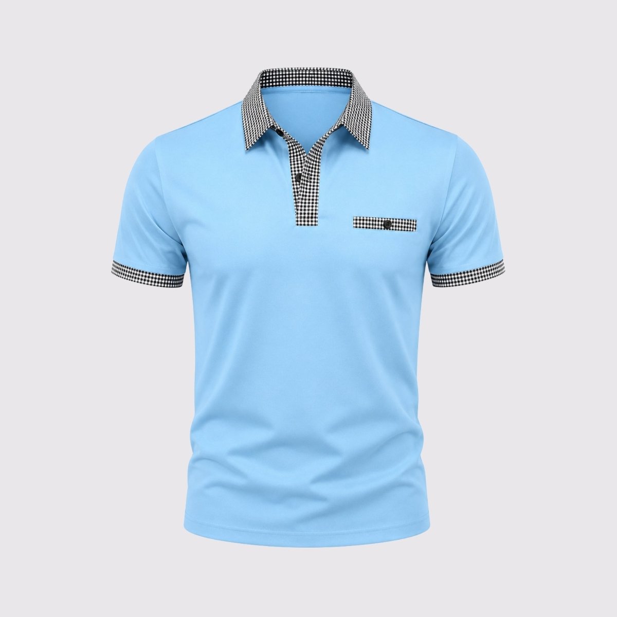 Polo de manga corta para hombre con ribete estampado-Shirts for men-Casaluzia