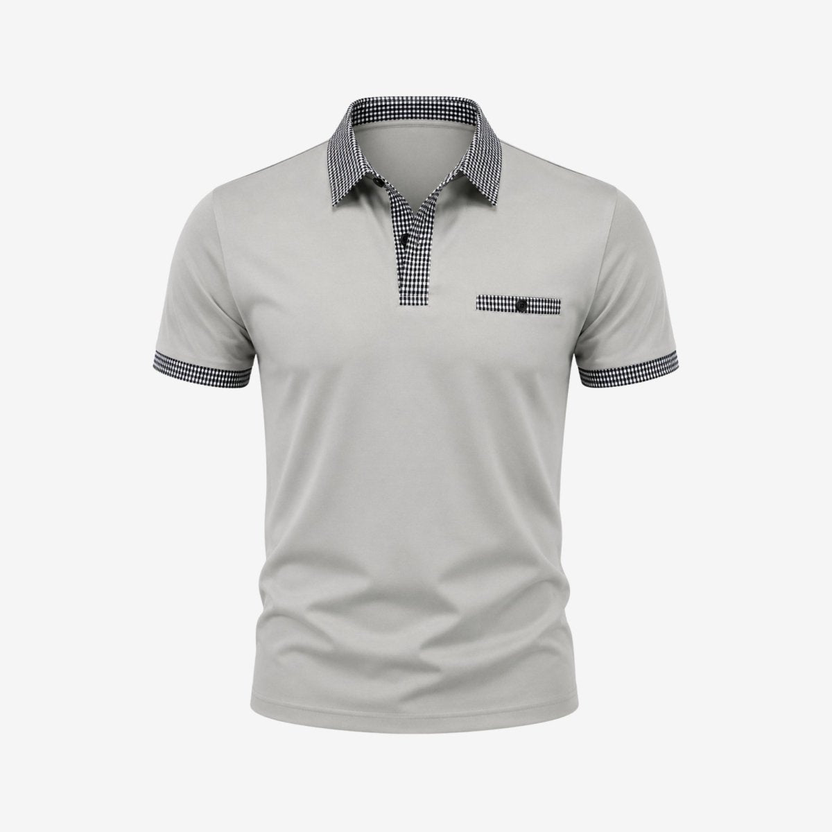 Polo de manga corta para hombre con ribete estampado-Shirts for men-Casaluzia