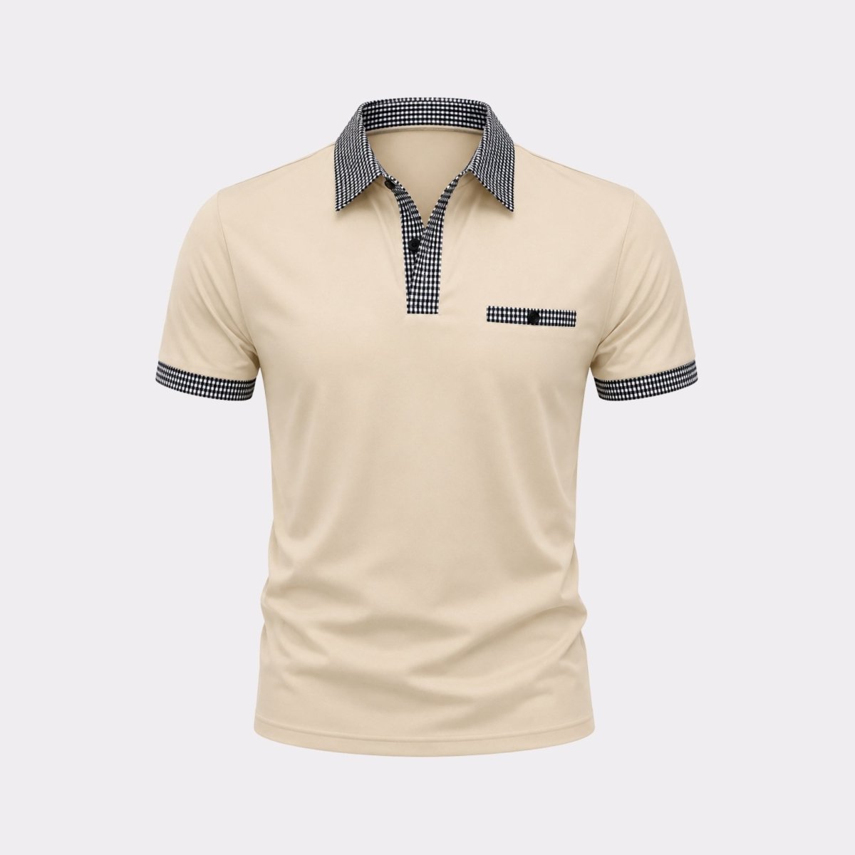 Polo de manga corta para hombre con ribete estampado-Shirts for men-Casaluzia
