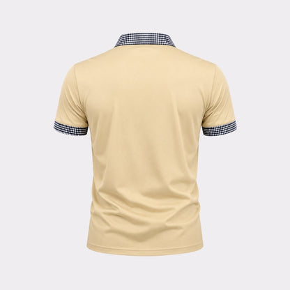 Polo de manga corta para hombre con ribete estampado-Shirts for men-Casaluzia