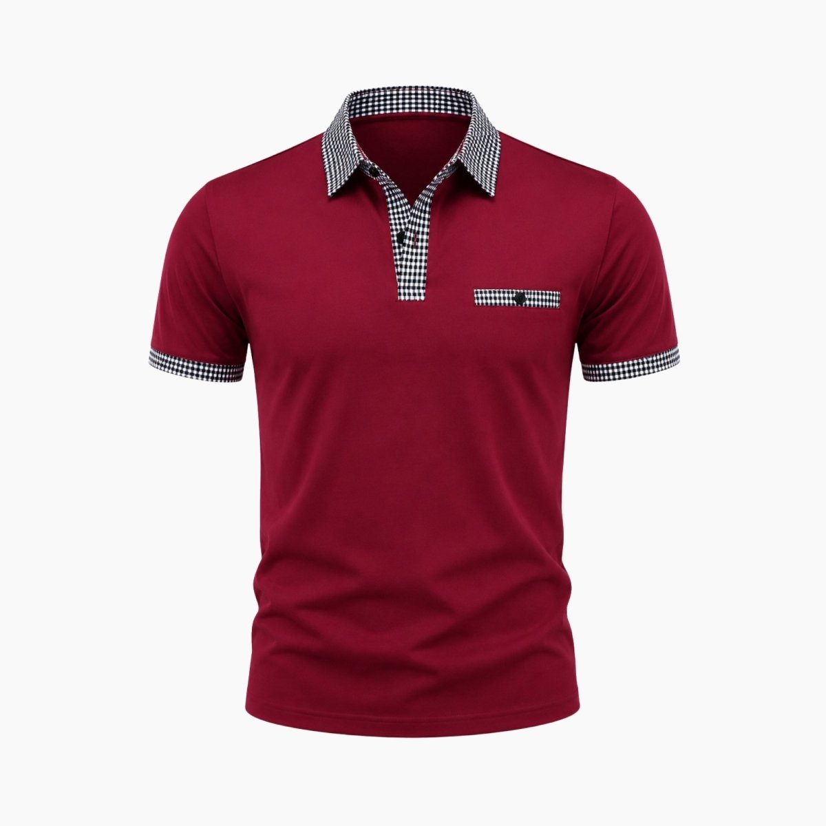 Polo de manga corta para hombre con ribete estampado-Shirts for men-Casaluzia