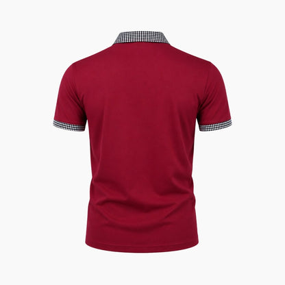 Polo de manga corta para hombre con ribete estampado-Shirts for men-Casaluzia