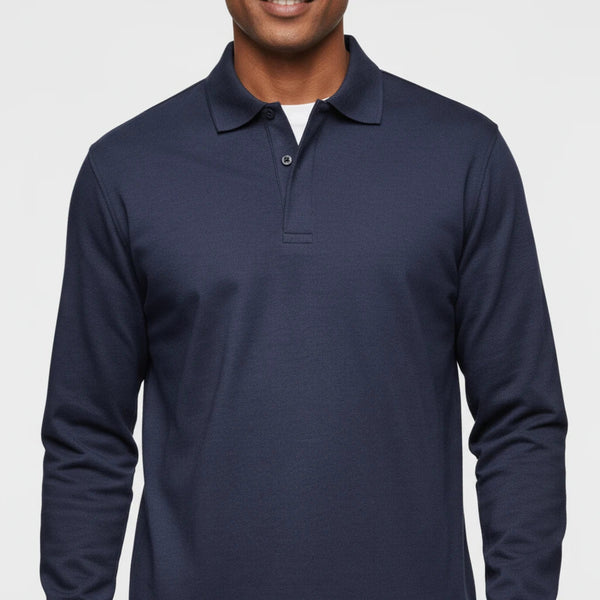 Polo de manga larga para hombre con tapeta de botones-Shirts for men-Casaluzia