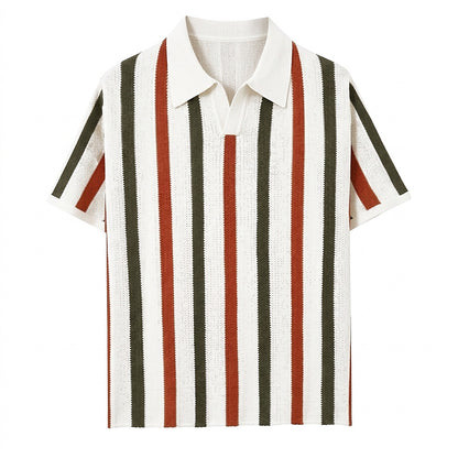 Polo de punto a rayas para hombre-Shirts for men-Casaluzia