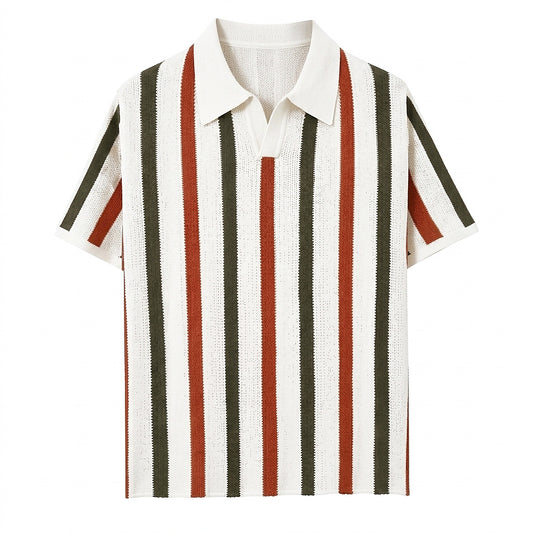 Polo de punto a rayas para hombre-Shirts for men-Casaluzia