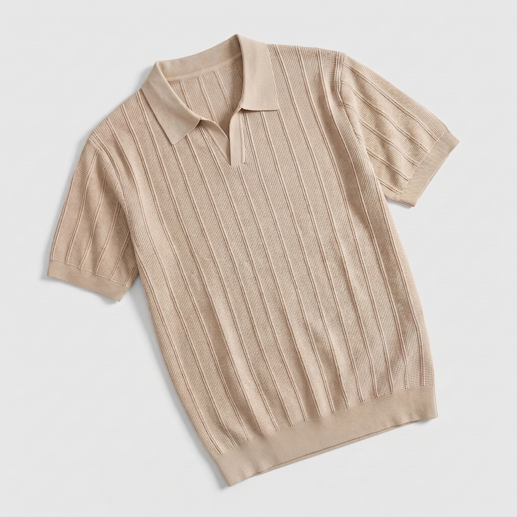 Polo de punto acanalado para hombre-Polo Shirt for men-Casaluzia