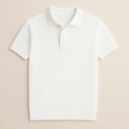 Polo de punto con diseño de chevrón para hombre-T-Shirts & Polos for men-Casaluzia