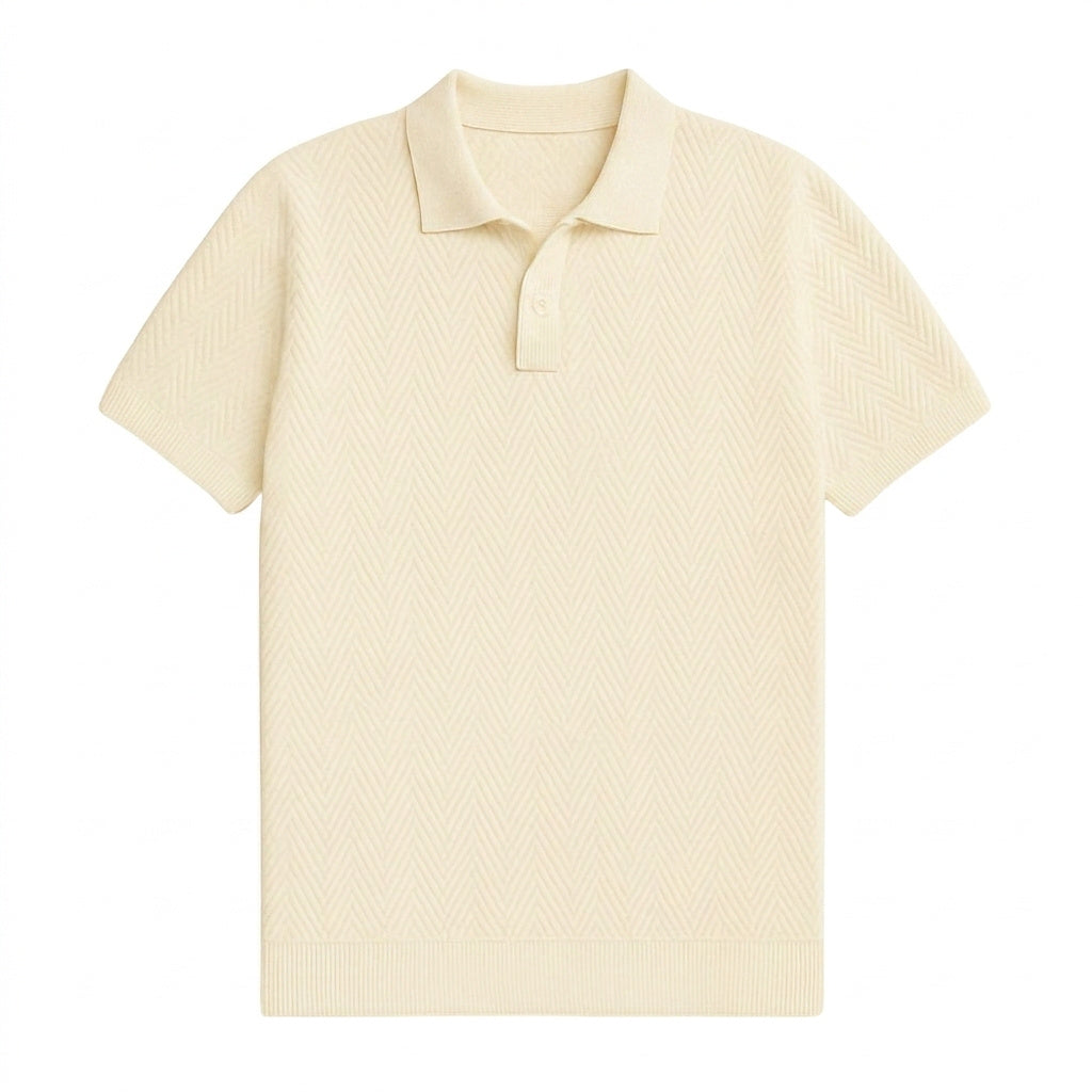 Polo de punto con diseño de chevrón para hombre-T-Shirts & Polos for men-Casaluzia