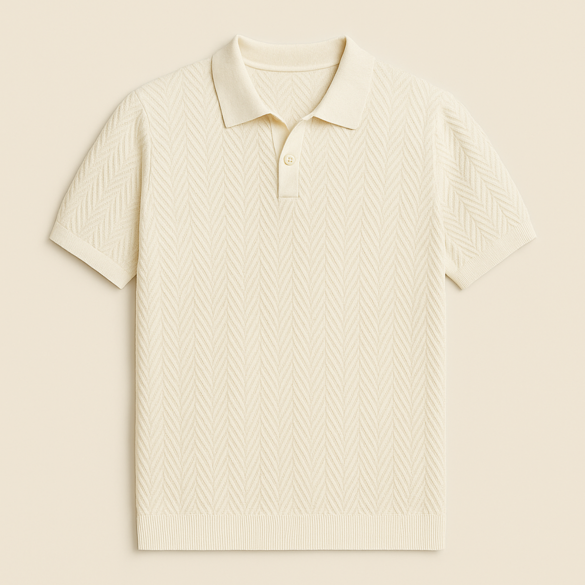 Polo de punto con diseño de chevrón para hombre-T-Shirts & Polos for men-Casaluzia