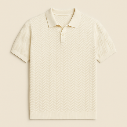 Polo de punto con diseño de chevrón para hombre-T-Shirts & Polos for men-Casaluzia