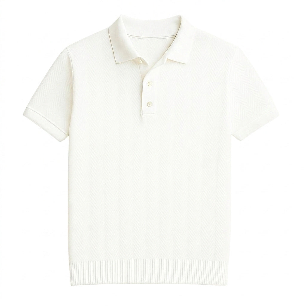 Polo de punto con diseño de chevrón para hombre-T-Shirts & Polos for men-Casaluzia