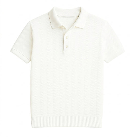 Polo de punto con diseño de chevrón para hombre-T-Shirts & Polos for men-Casaluzia