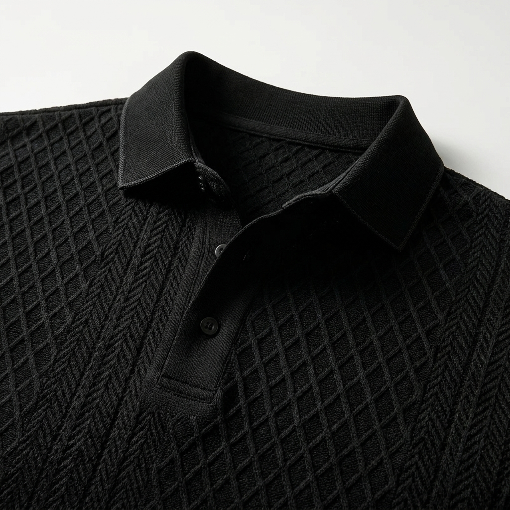 Polo de punto jacquard para hombre-Shirts for men-Casaluzia
