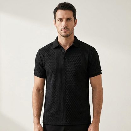 Polo de punto jacquard para hombre-Shirts for men-Casaluzia