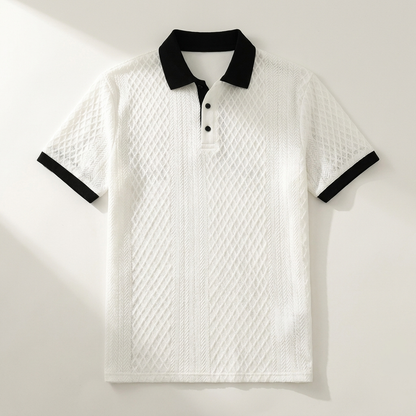 Polo de punto jacquard para hombre-Shirts for men-Casaluzia