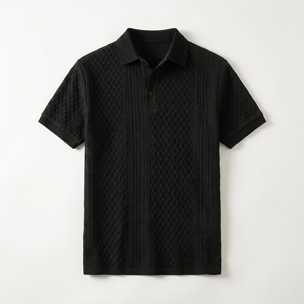 Polo de punto jacquard para hombre-Shirts for men-Casaluzia
