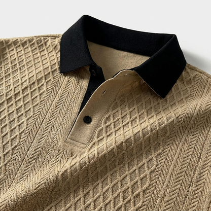Polo de punto jacquard para hombre-Shirts for men-Casaluzia