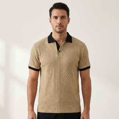 Polo de punto jacquard para hombre-Shirts for men-Casaluzia