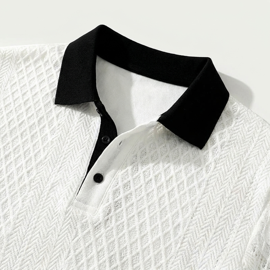 Polo de punto jacquard para hombre-Shirts for men-Casaluzia