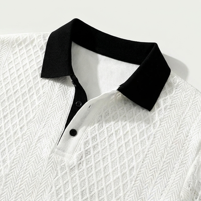 Polo de punto jacquard para hombre-Shirts for men-Casaluzia