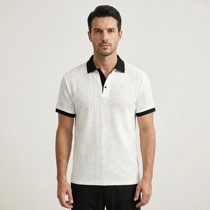 Polo de punto jacquard para hombre-Shirts for men-Casaluzia