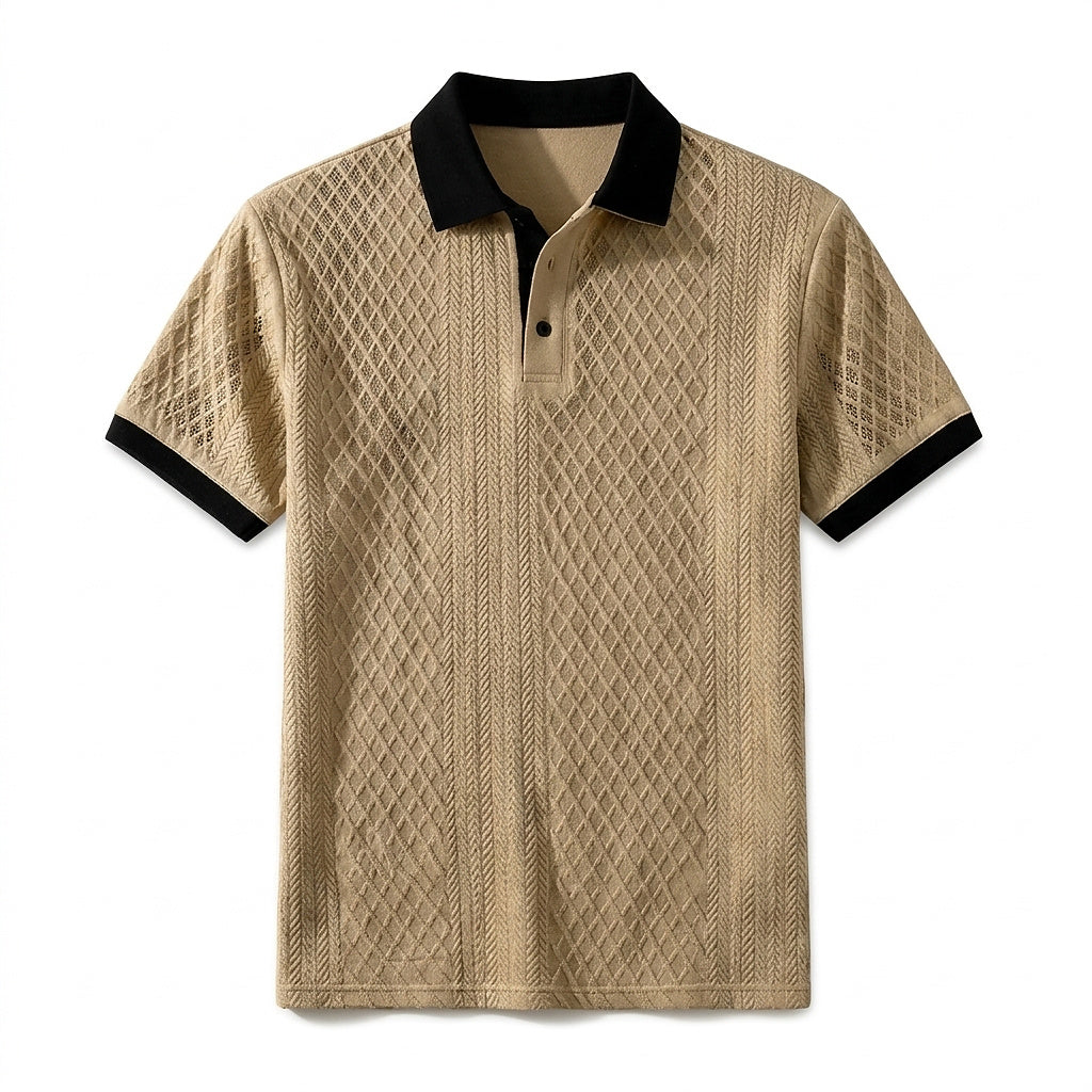 Polo de punto jacquard para hombre-Shirts for men-Casaluzia