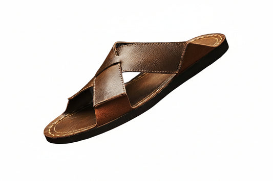 Sandalia de hombre abierta con tiras cruzadas-Footwear for men-Casaluzia