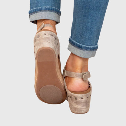Sandalias de cuña con punta abierta y corcho para mujer-Footwear for women-Casaluzia