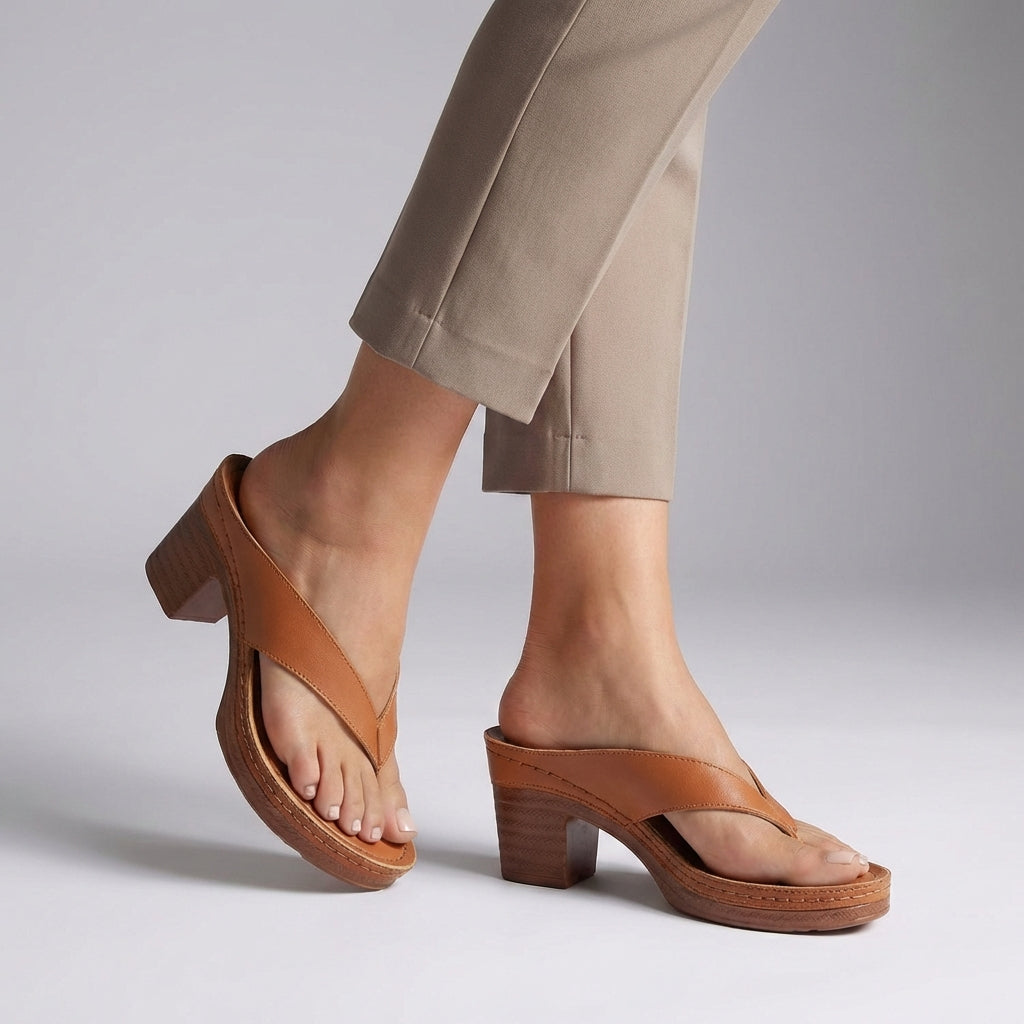 Sandalias de dedo con plataforma y tacón de bloque para mujer-Footwear for women-Casaluzia