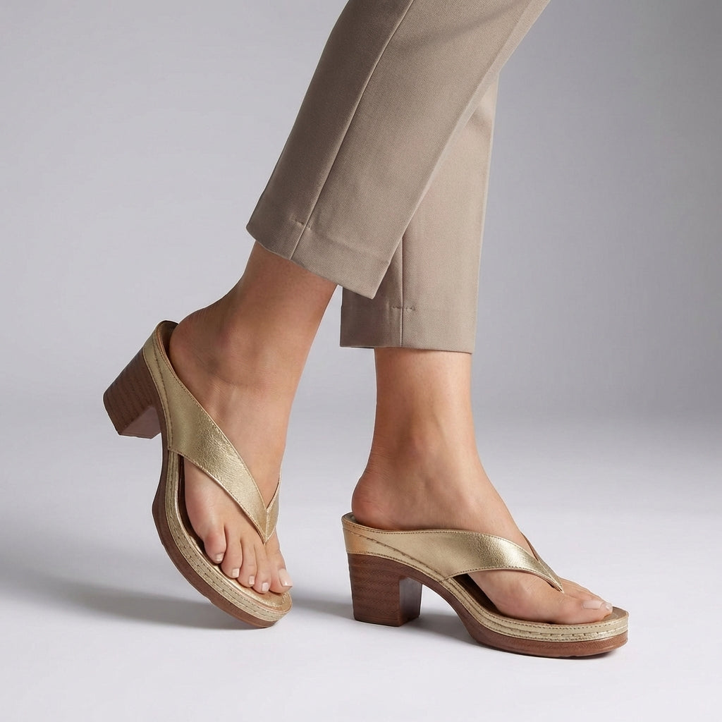 Sandalias de dedo con plataforma y tacón de bloque para mujer-Footwear for women-Casaluzia