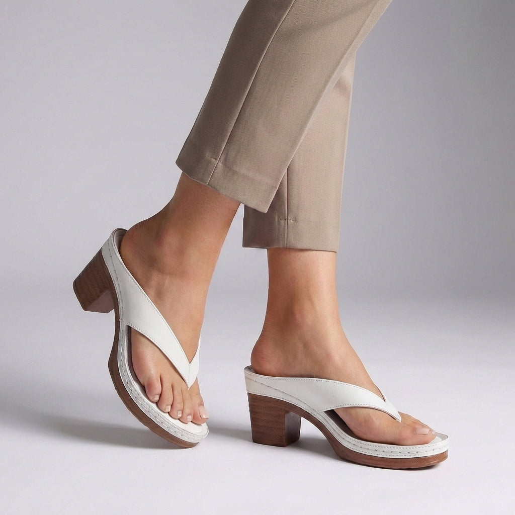 Sandalias de dedo con plataforma y tacón de bloque para mujer-Footwear for women-Casaluzia