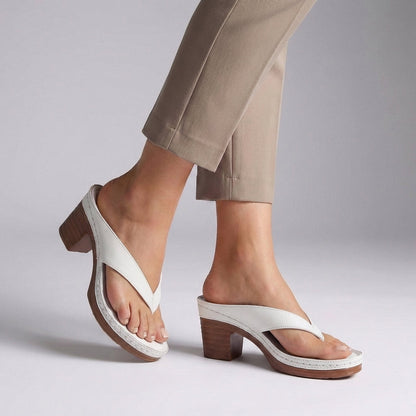 Sandalias de dedo con plataforma y tacón de bloque para mujer-Footwear for women-Casaluzia