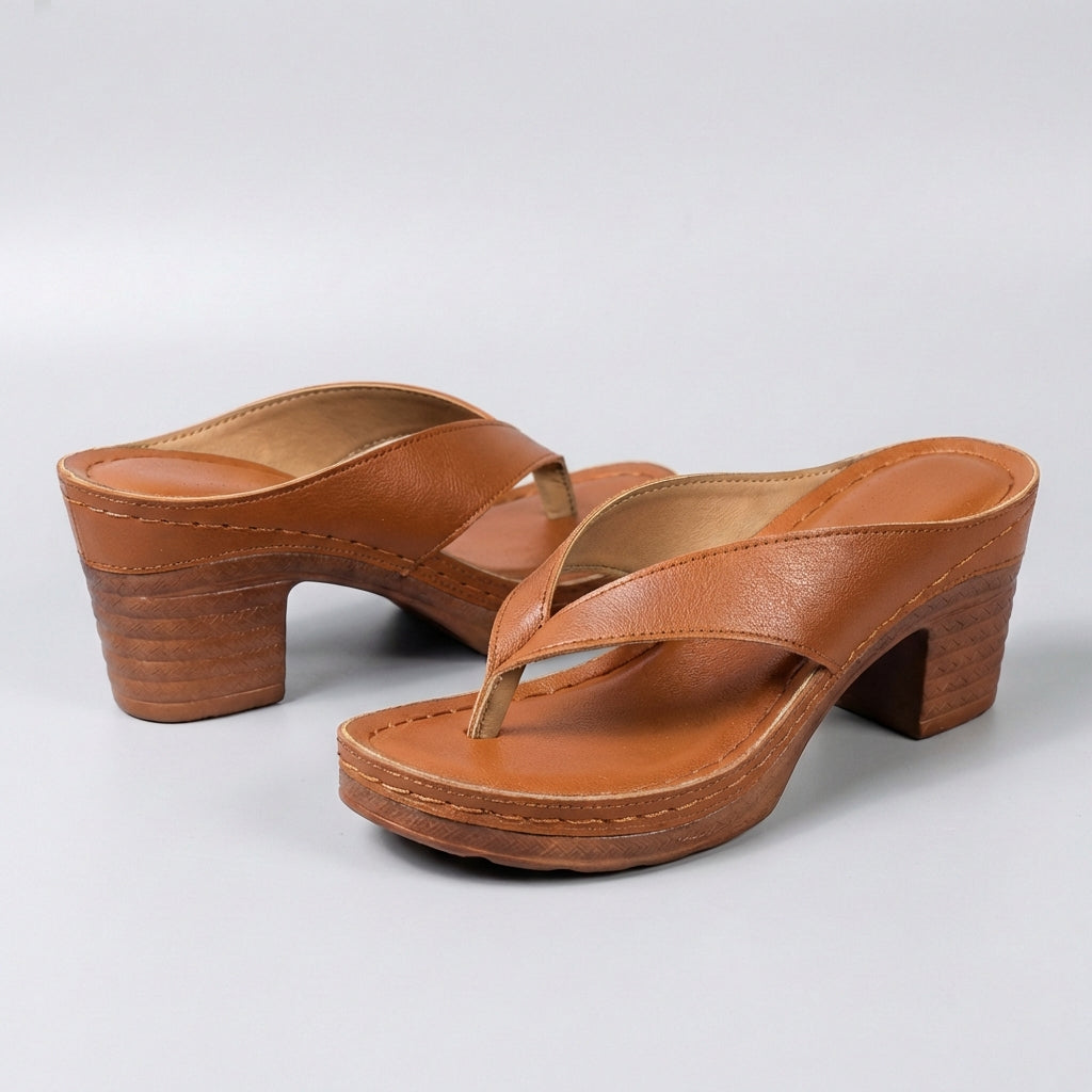 Sandalias de dedo con plataforma y tacón de bloque para mujer-Footwear for women-Casaluzia