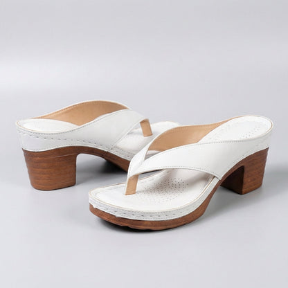 Sandalias de dedo con plataforma y tacón de bloque para mujer-Footwear for women-Casaluzia