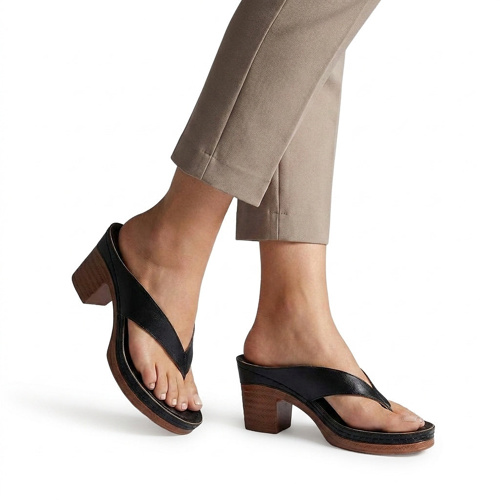 Sandalias de dedo con plataforma y tacón de bloque para mujer-Footwear for women-Casaluzia