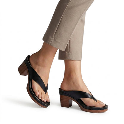Sandalias de dedo con plataforma y tacón de bloque para mujer-Footwear for women-Casaluzia