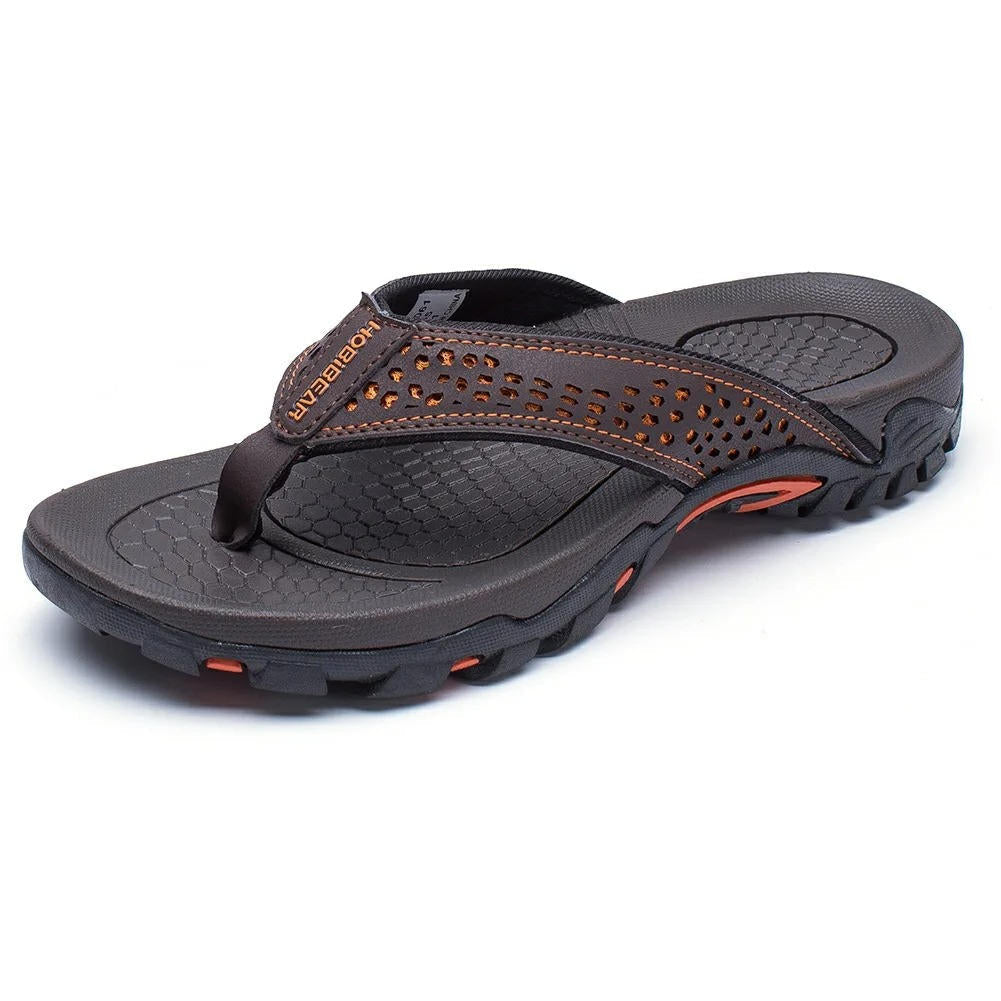 Sandalias de dedo para hombre con tira perforada-Footwear for men-Casaluzia