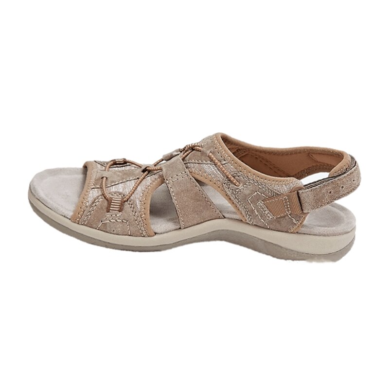 Sandalias de mujer con punta abierta y correa elástica en el talón-Footwear for women-Casaluzia