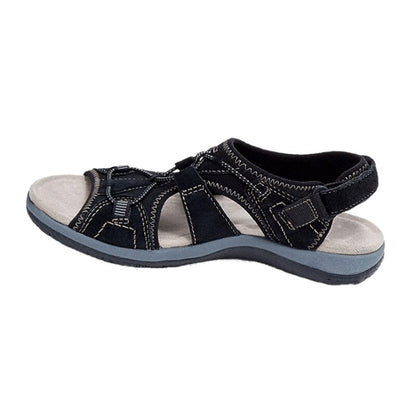 Sandalias de mujer con punta abierta y correa elástica en el talón-Footwear for women-Casaluzia