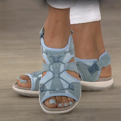 Sandalias de mujer con punta abierta y correa elástica en el talón-Footwear for women-Casaluzia