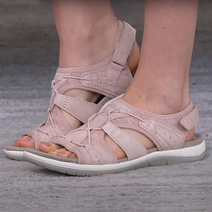 Sandalias de mujer con punta abierta y correa elástica en el talón-Footwear for women-Casaluzia