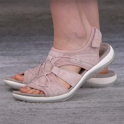 Sandalias de mujer con punta abierta y correa elástica en el talón-Footwear for women-Casaluzia