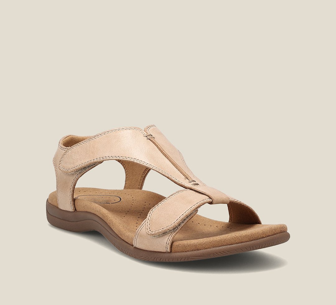 Sandalias de mujer con tira en T y cierre de velcro-Footwear for women-Casaluzia