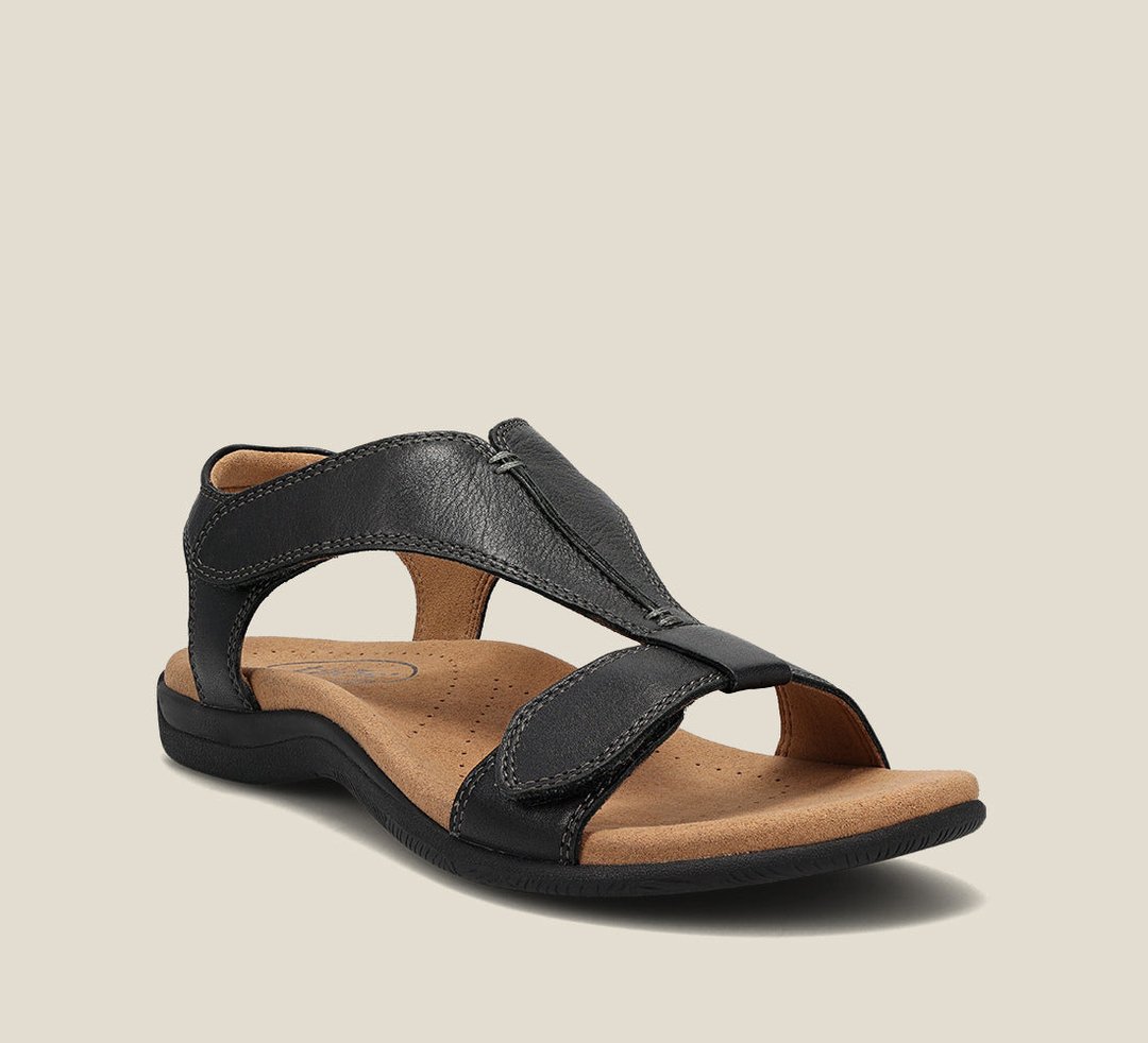 Sandalias de mujer con tira en T y cierre de velcro-Footwear for women-Casaluzia