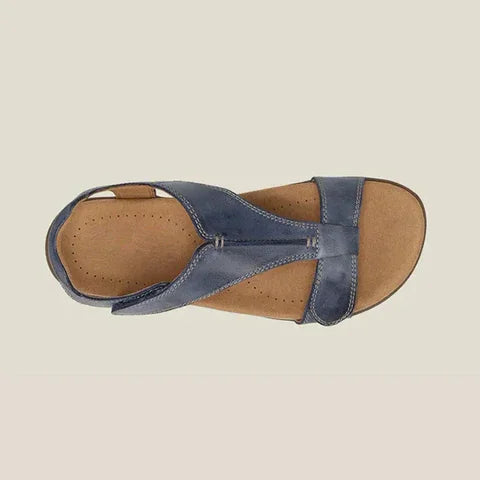 Sandalias de mujer con tira en T y cierre de velcro-Footwear for women-Casaluzia