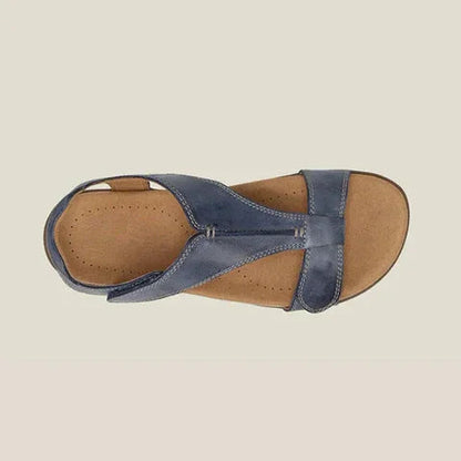 Sandalias de mujer con tira en T y cierre de velcro-Footwear for women-Casaluzia