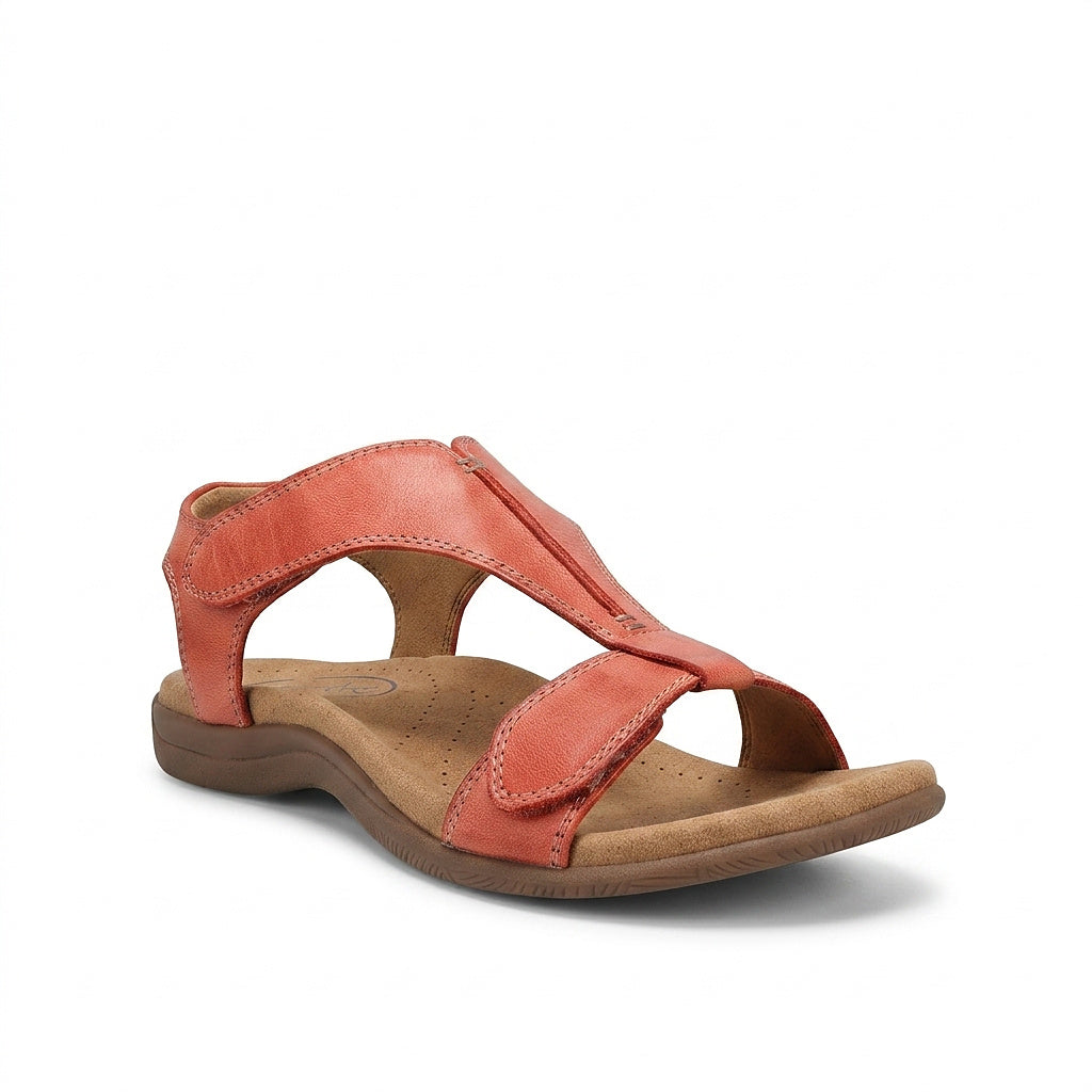 Sandalias de mujer con tira en T y cierre de velcro-Footwear for women-Casaluzia