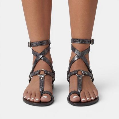 Sandalias de mujer estilo gladiador con tiras-Footwear for women-Casaluzia