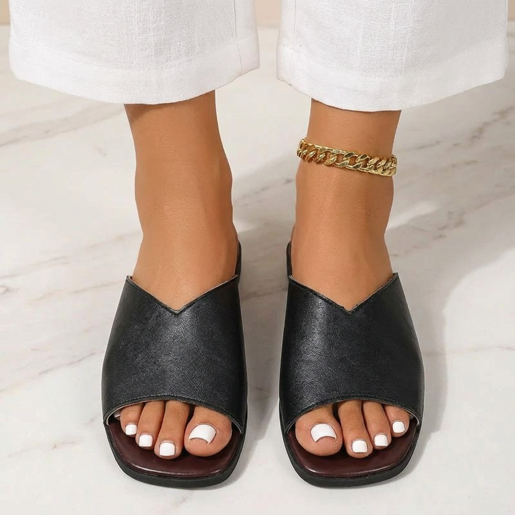 Sandalias planas con corte en V para mujer-Footwear for women-Casaluzia