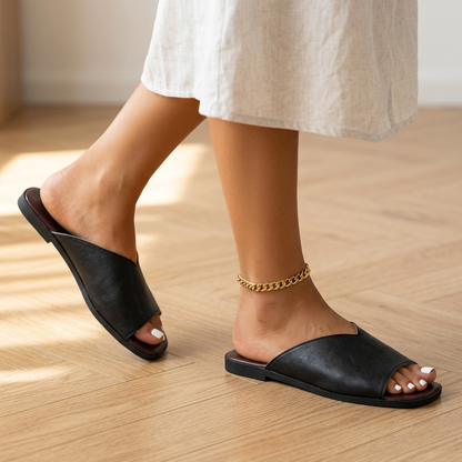 Sandalias planas con corte en V para mujer-Footwear for women-Casaluzia